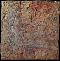 Relief mit thronendem Herrscher, ca. 770 n. Chr.
